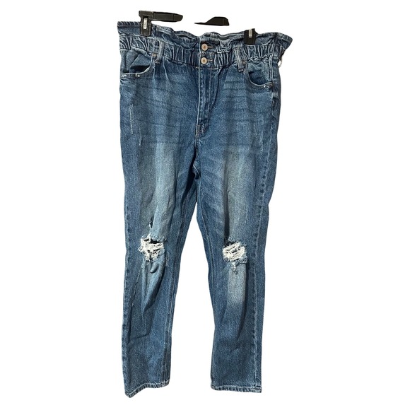 KanCan Denim - KanCan Maurices Womens Paperbag Waist Distressed Mom Jeans Medium Wash Size 31